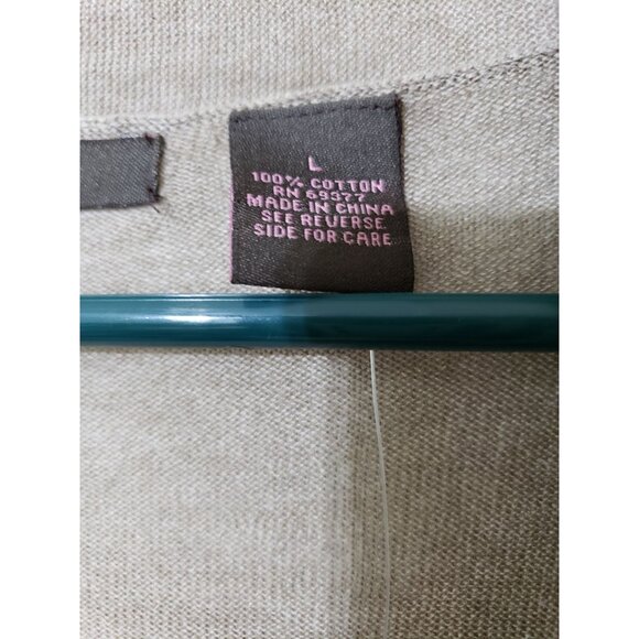 Heather B gray, 100 percent cotton, long sleeve, open front cardigan, size L - Picture 3 of 6